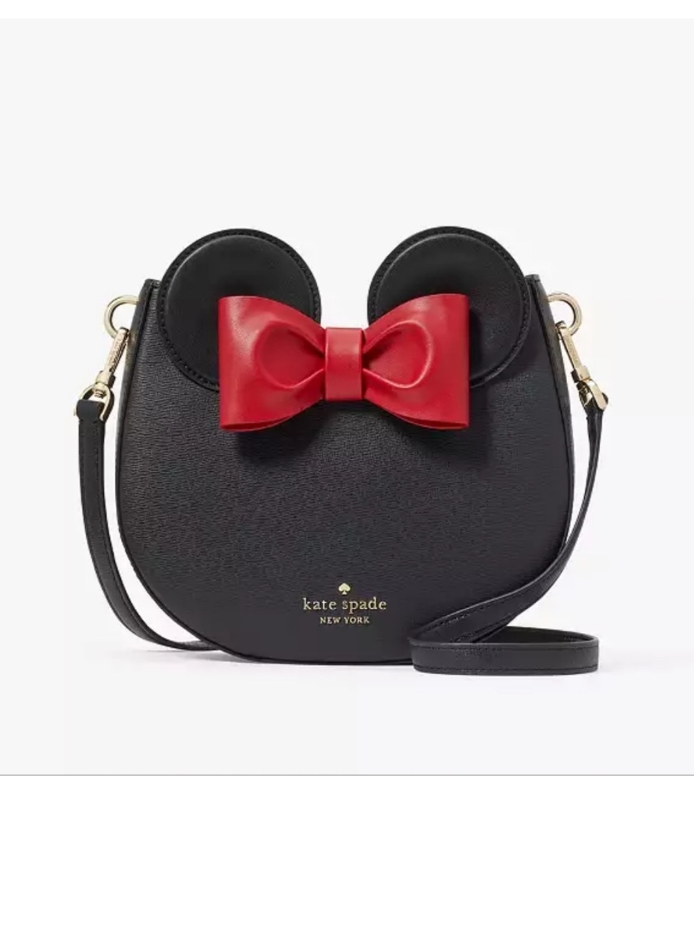 Kate Spade Disney Minnie Mouse Small Black Handbag with Red Bow. Pre- Loved